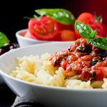 Pasta al pomodoro con olive, dieta e BPCO